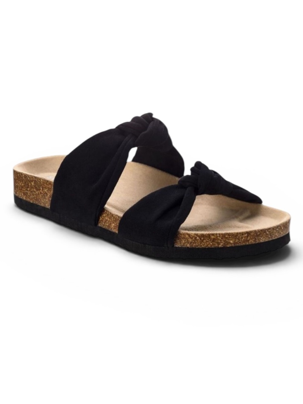 New! Sun + Stone Astriid Black Slip On Flat Slides Slide Sandals Shoes Size 8